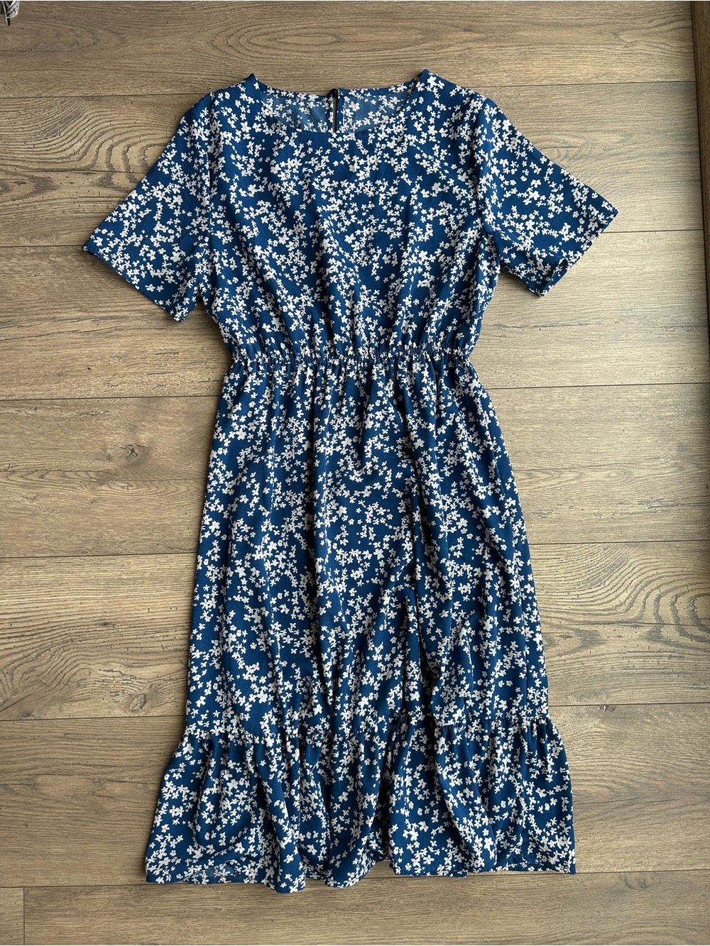 SHEIN Blue Floral Midi Dress